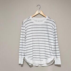 Maurices Black and White Striped Long Sleeve Top